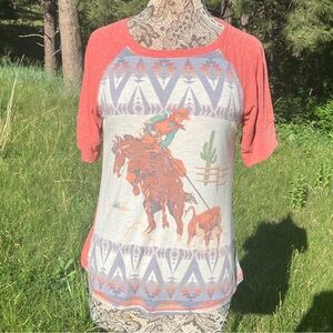 Southwestern Style Cowgirl T-Shirt. Size S